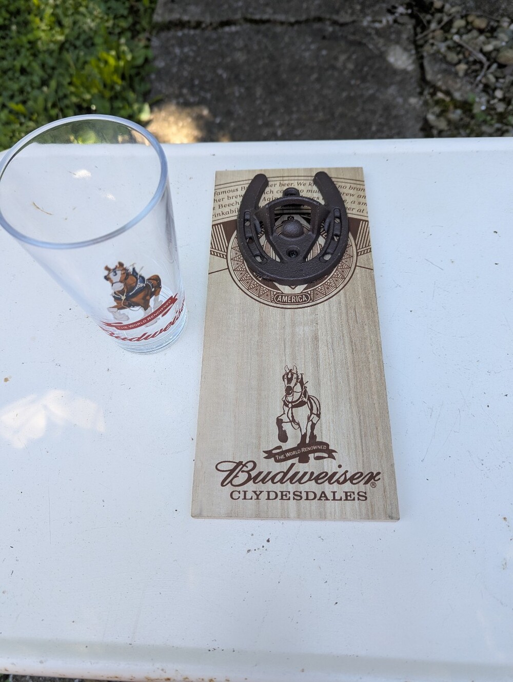 Budweiser Glass And Bottle Opener